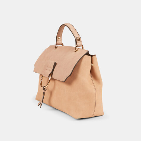 Bolso de mano con hebilla, Beige Bolso de mano con hebilla, Beige